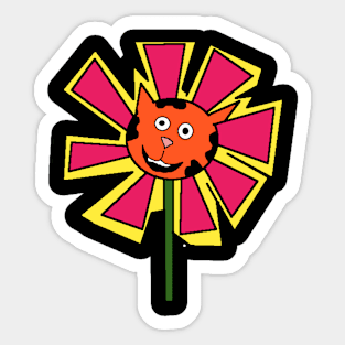 daisy flower cat Sticker